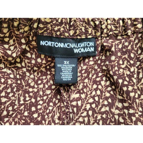 Norton McNaughton Womens Skirt 3X Midi Full Polyester Brown Floral FLO74E - Picture 7 of 7
